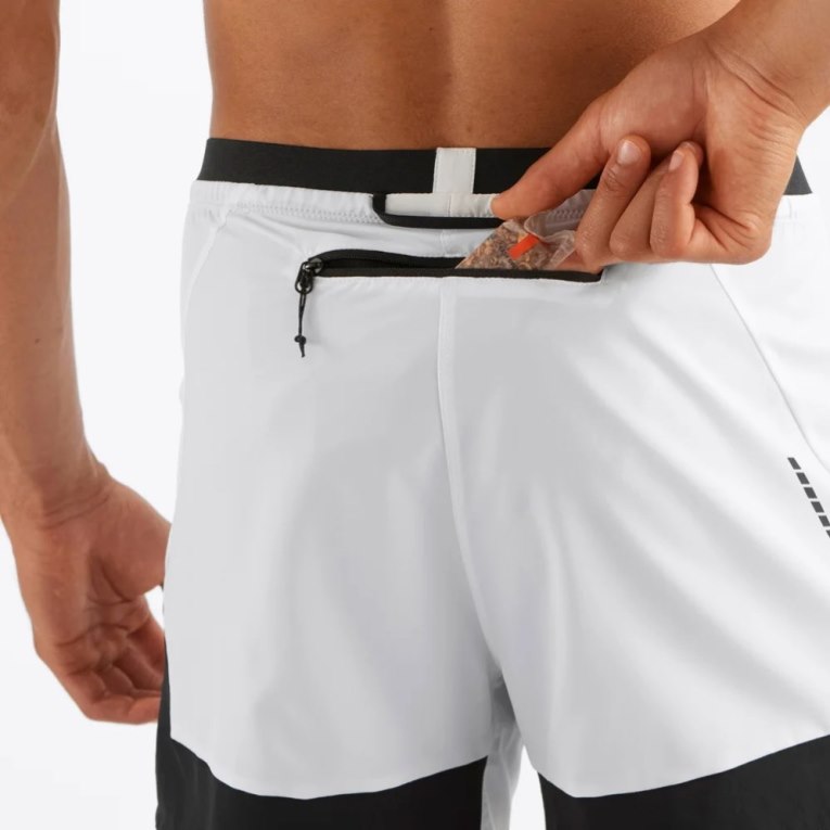 White Salomon Cross 2in1 Men's Shorts | PH 39265P